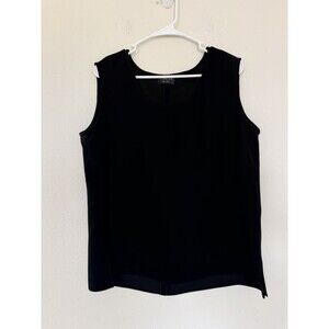 YEOHLEE Black Microfiber Sleeveless Top XL Minimalist Avant Garde Top Siren Chic